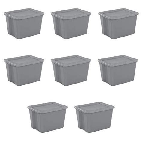 sterilite 18 gal tote box steel 8 pcs homedpeot|sterilite 18 gallon tote clear.